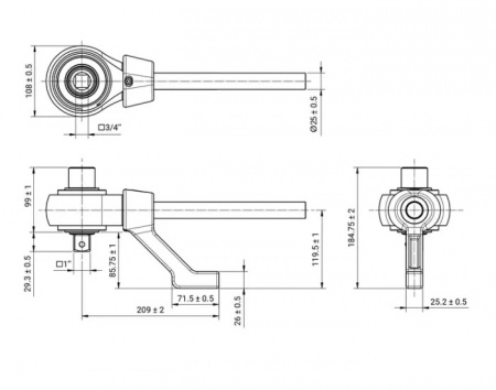 GARWIN INDUSTRIAL Усилитель крутящего момента, мультипликатор 1:5, 3/4" х 1" 2700 Нм