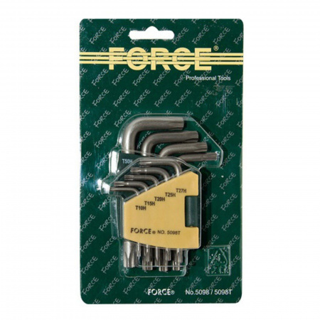 FORCE Набор ключей TORX Г-образных ударопрочные Т10-Т50 9 пр.