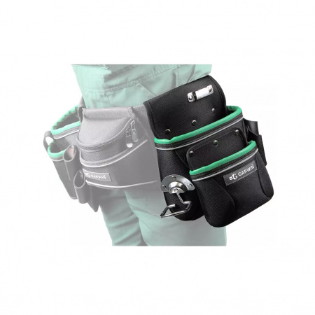 GARWIN PRO Сумка поясная монтажника, 2 кармана, максимальная нагрузка 5 кг