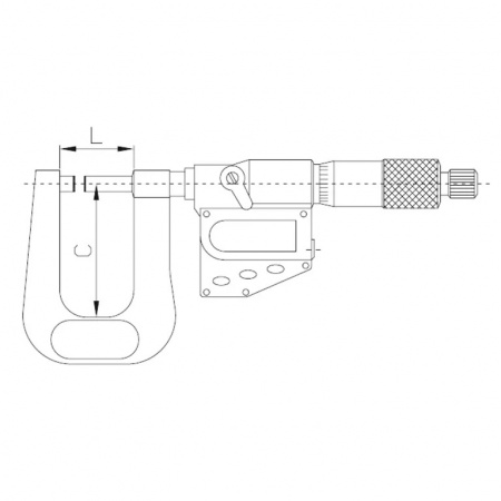ASIMETO Микрометр для измерения листового металла цифровой IP65 0,001 мм, 0-25 мм, H=100мм, тип B