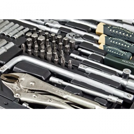 ROCKFORCE Набор инструмента 1/2"&1/4"&3/8"DR с 6-гранными головками 202пр.