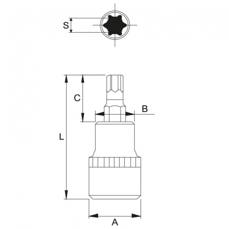 JTC Бита-головка 3/8" TORX T27х48 мм 