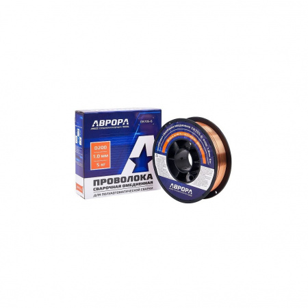 AURORA Проволока сварочная омедненная ER70S-6 d.1.0 мм 5кг D200
