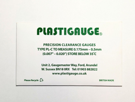 Plastigauge PL-C Пластиковый калибр 0.175 мм - 0.500 мм (уп. 10шт)