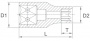 Licota Головка торцевая 1/4" E7