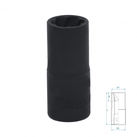 KING TONY Головка для поврежденного крепежа 1/2", 14 мм 9TD403-14M