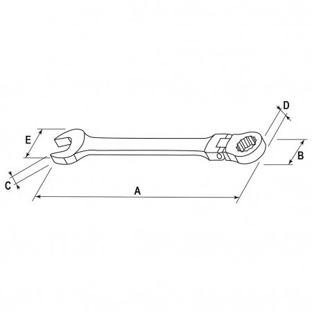 JONNESWAY Ключ гаечный комбинированный трещоточный карданный, 16 мм