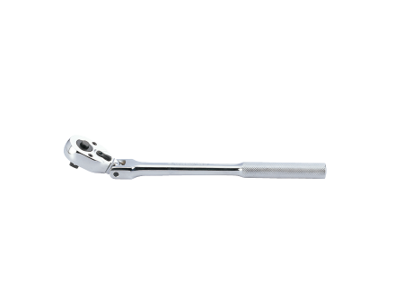 KING TONY Трещотка 3/8", 280 мм, 32 зубца, флажковая с кнопкой, шарнирная