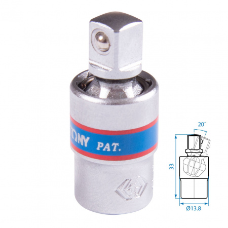 KING TONY Кардан 1/4", шаровый