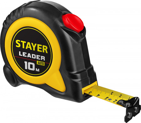 STAYER Leader Professional Рулетка с автостопом 10 м х 25 мм