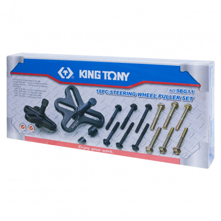 KING TONY Набор инструментов для снятия шкивов, 25-125 мм, 18 предметов