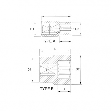 Licota Головка торцевая 1/2" (12,7 мм), 12-гранная, 1-1/16", длина 42 мм