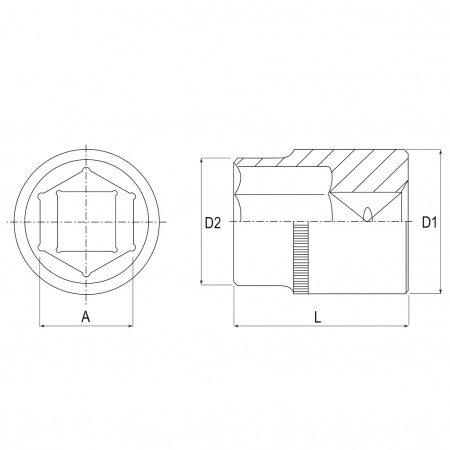 JONNESWAY Головка торцевая 3/8"DR, 17 мм