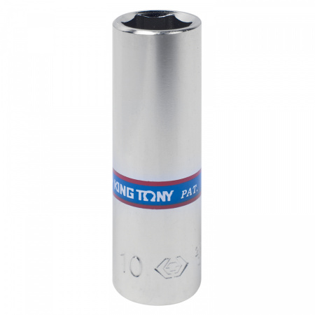 KING TONY Головка торцевая глубокая шестигранная 1/4", 10 мм