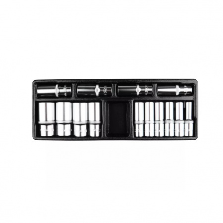 Licota Набор торцевых головок глубоких 1/2", 10 - 32 мм, 14 предметов в ложементе