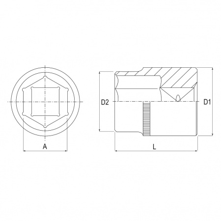 JONNESWAY Головка торцевая 3/8"DR, 13 мм