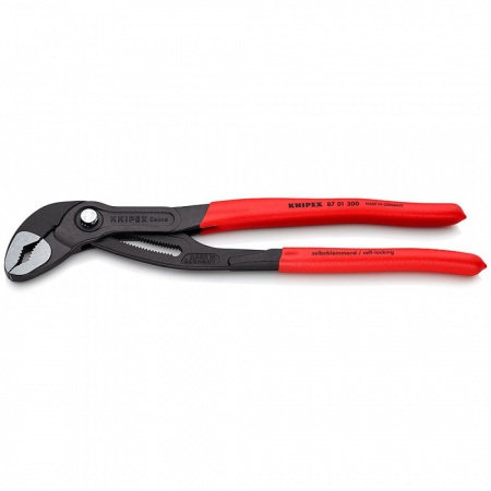 Knipex COBRA Клещи переставные, зев 70 мм, длина 300 мм, фосфатированные, обливные ручки, SB