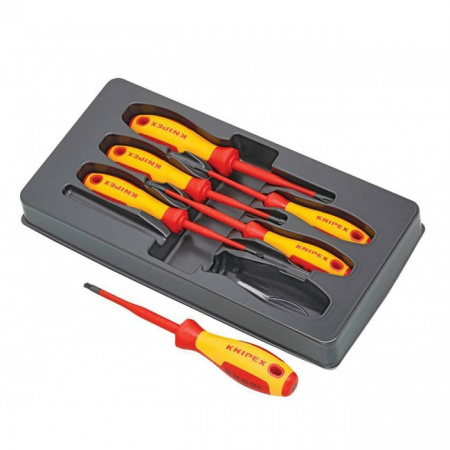 Knipex Набор отвёрток VDE диэл-ческих, с узким концом, 6 пр., SL2.5/4, PlusMinus: PH/S 1/2, PZ/S 1/2