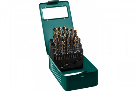 KRAFTOOL COBALT Набор сверл по металлу HSS-Co(8%), 25 шт, 1-13мм, сталь М42(S2-10-1-8)