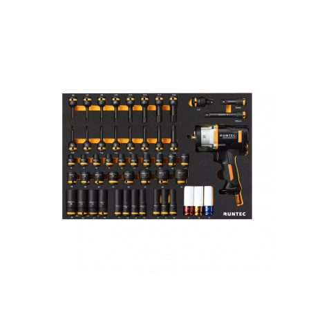 RUNTEC Тележка инструментальная Limited Edition 7 полочная Industrial серая с комплектом инструмента, 273 предмета 