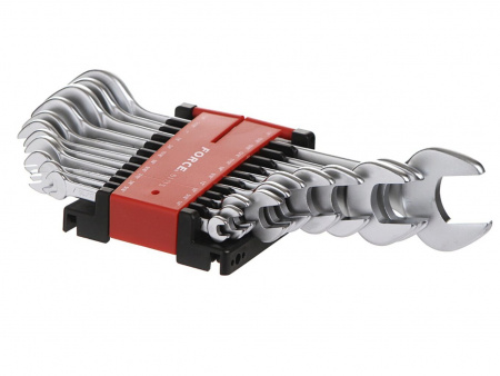 FORCE Набор ключей рожковых 1/4"х5/16"-1.1/8"х1.1/4",  11 пр., на держателе