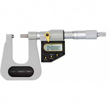 ASIMETO Микрометр для измерения листового металла цифровой IP65 0,001 мм, 0-25 мм, H=100мм, тип B