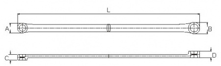 Licota Ключ накидной удлиненный 14x17 мм