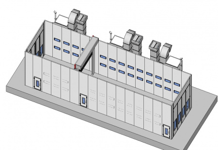 KraftWell KRW1855-TM Покрасочная камера 18 х 5 х 5 м., 75 000 м3/ч