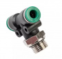 GARWIN Фитинг цанговый Т-тройник М1/4" 6 мм, с уплотнением, пластм. корпус